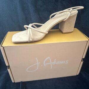 Adams Women's Beige Strappy Block Heels